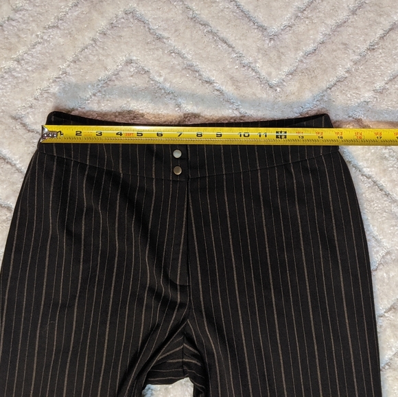 Jones New York Sport Charcoal Black Pants w Bronze Stripe High Rise Straight Leg - Picture 5 of 8